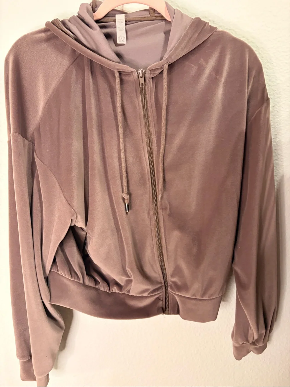 ALO Yoga Dusty Rose Velour Hoodie